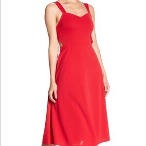Free Press Side Cutout Midi Dress Red Sleeveless